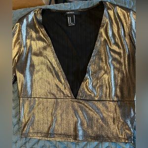 Deep V neck crop top